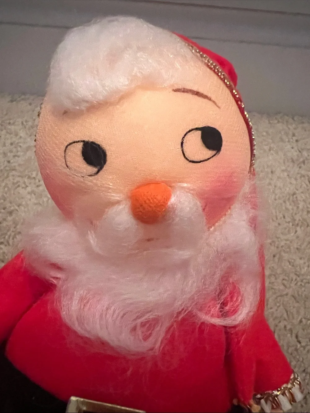 Vintage Santa Clause Styrofoam With Bag of Toys Made in Japan